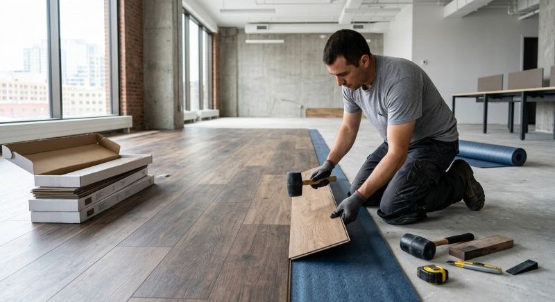 Our team working on Flooring Service projects in San Marcos, CA