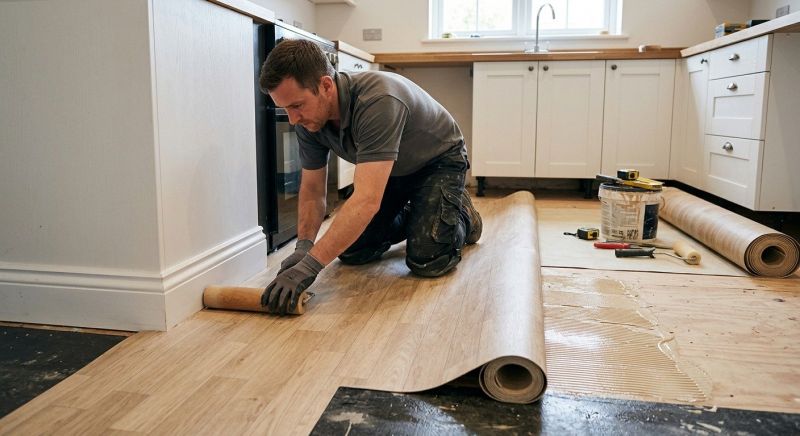 Sheet Linoleum Installation in Encinitas, CA